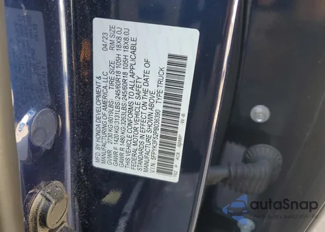 2023 Honda Ridgeline Rtl z USA, uszkodzony, nr VIN 5FPYK3F52PB036390